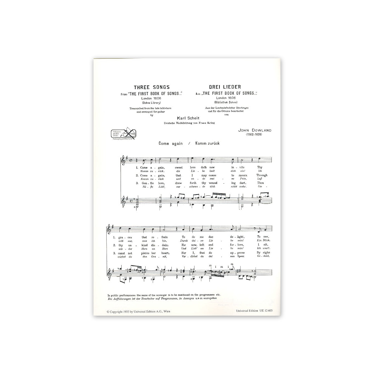 Dowland, 3 Lieder