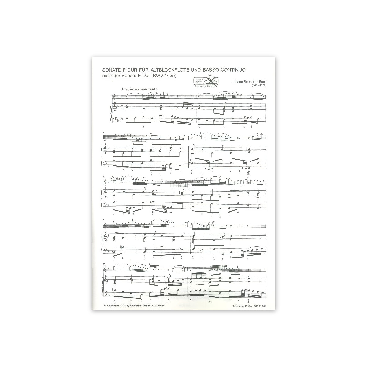 Bach, Sonate F-Dur nach BWV 1035