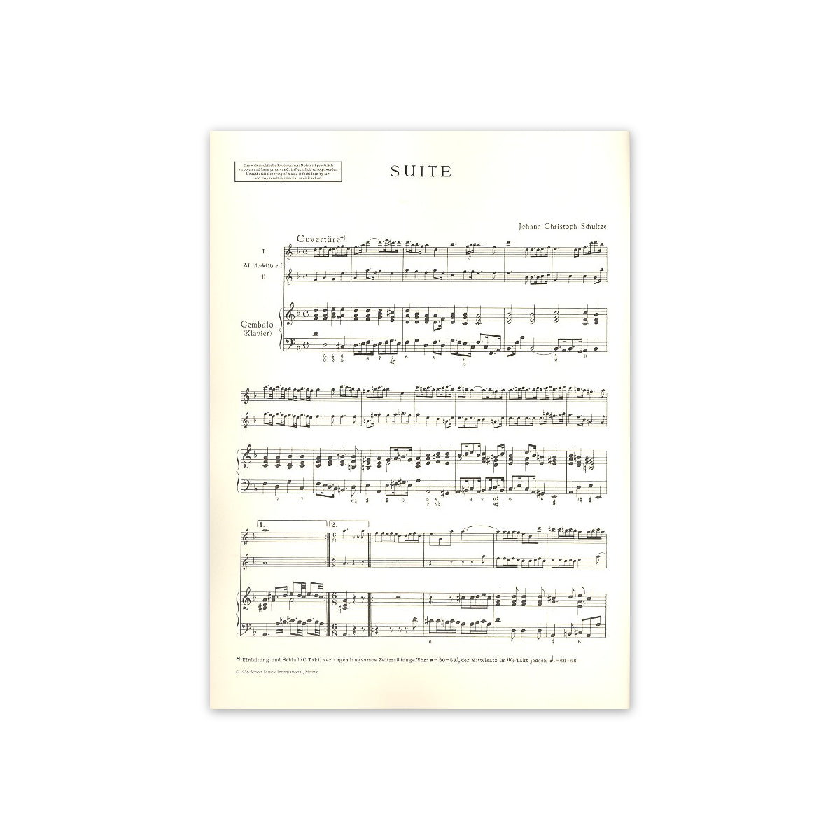 Schultze, Suite d-Moll