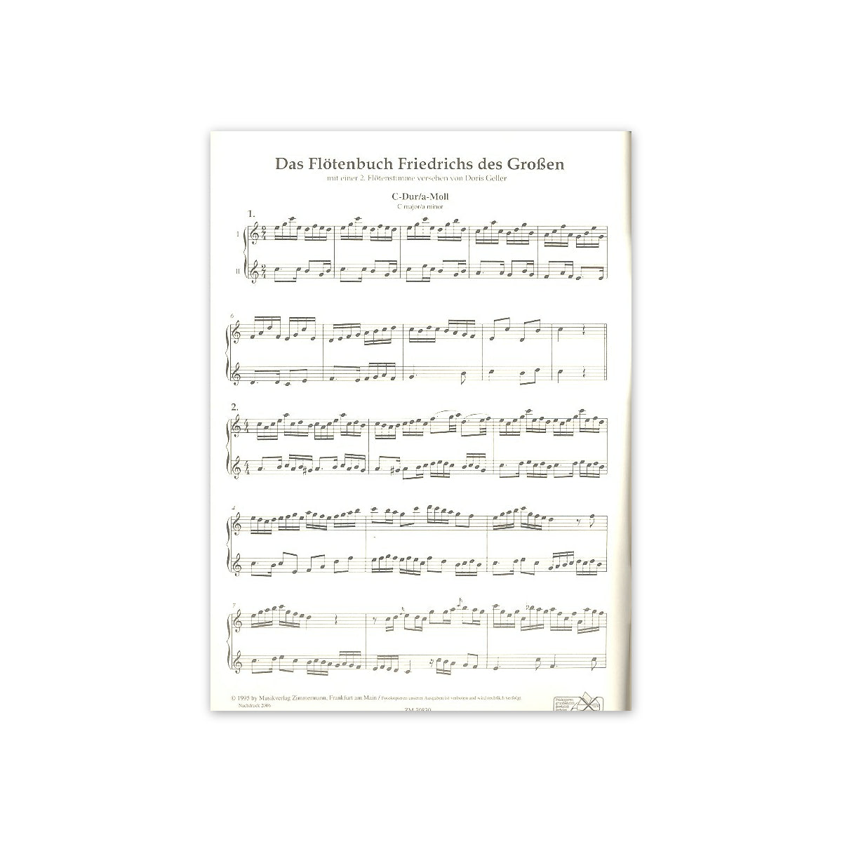 Friedrich der Grosse, Flötenbuch