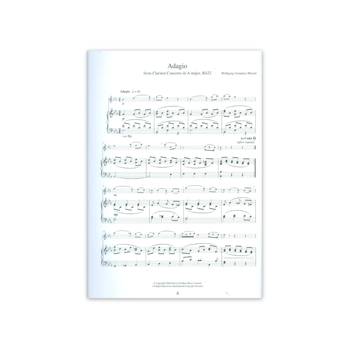 Short classical clarinet pieces