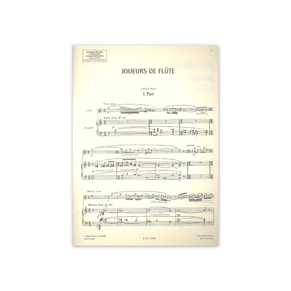 Roussel, Joueurs de flute - Four pieces op.27