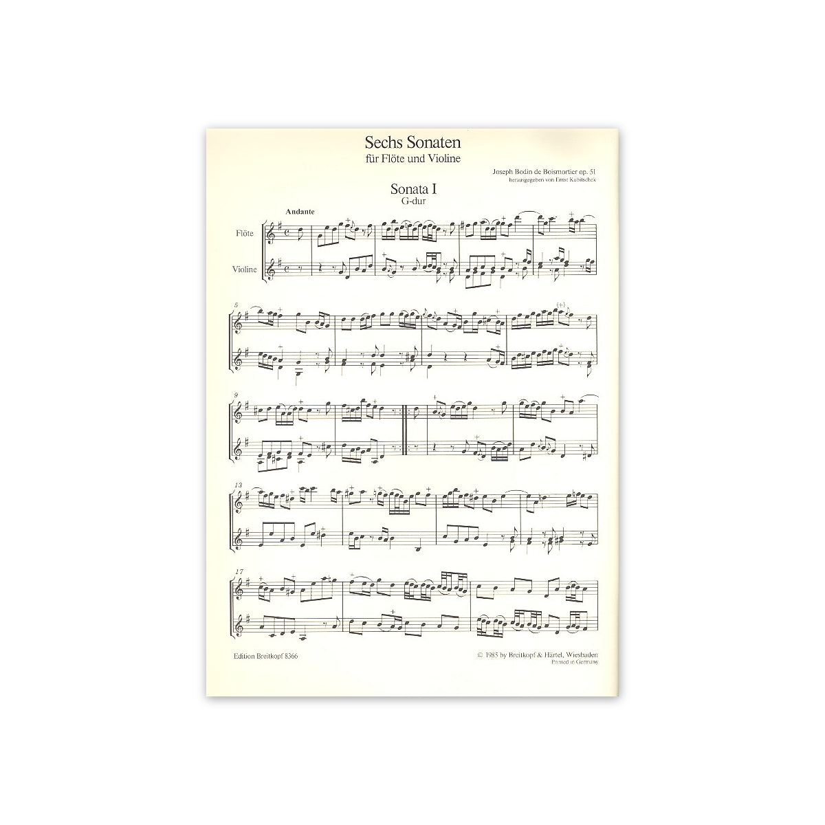 Boismortier, 6 Sonaten für Flöte & Vl. op.51
