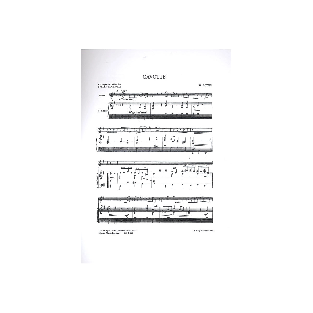 Boyce, Gavotte and Gigue