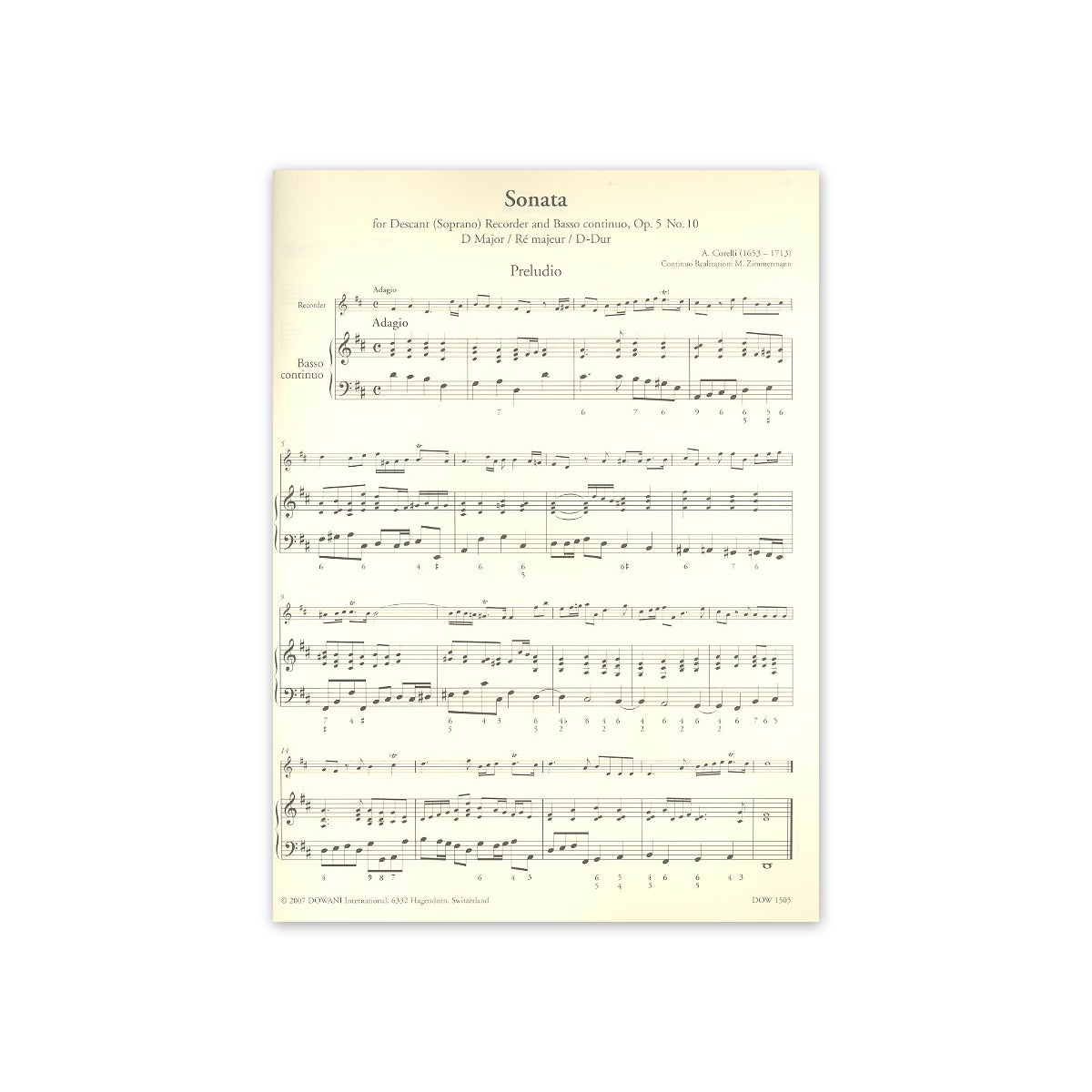 Corelli, Sonate op.5 Nr.10