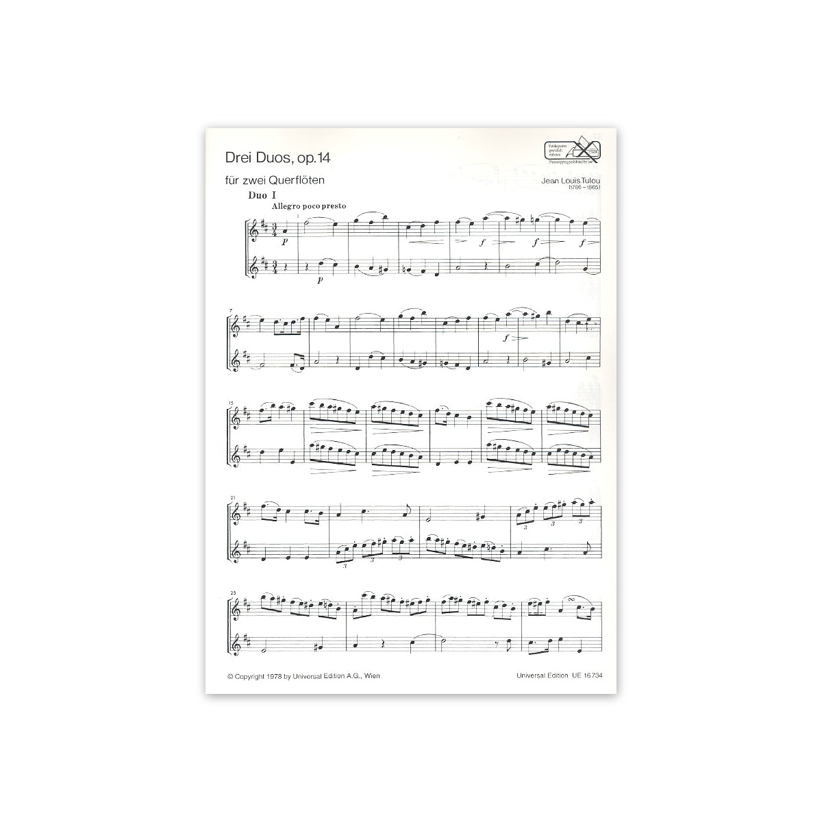 Tulou, Drei Duos op.14