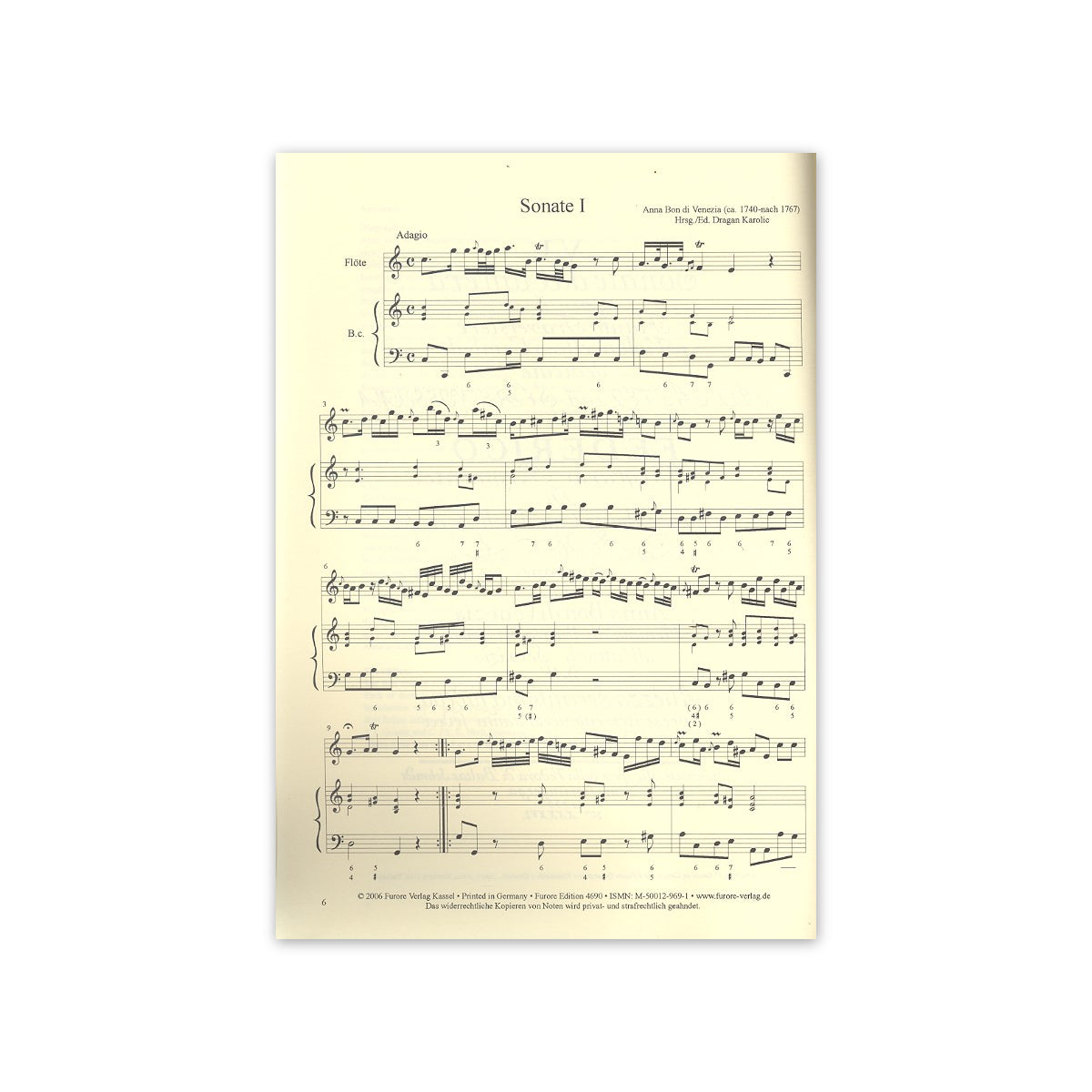 Bon di Venezia, Flötensonaten op. 1 Bd. 1