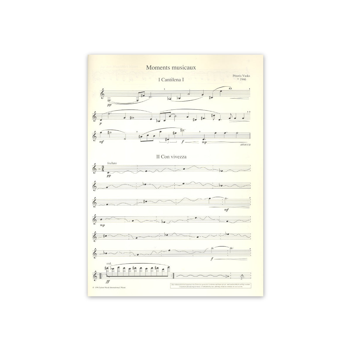 Vasks, Moments musicaux