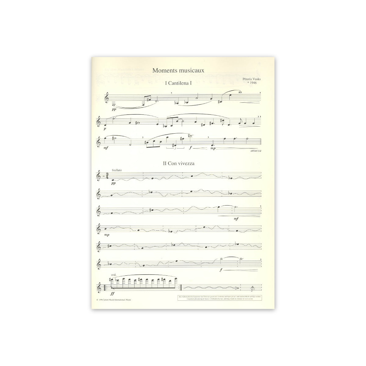 Vasks, Moments musicaux