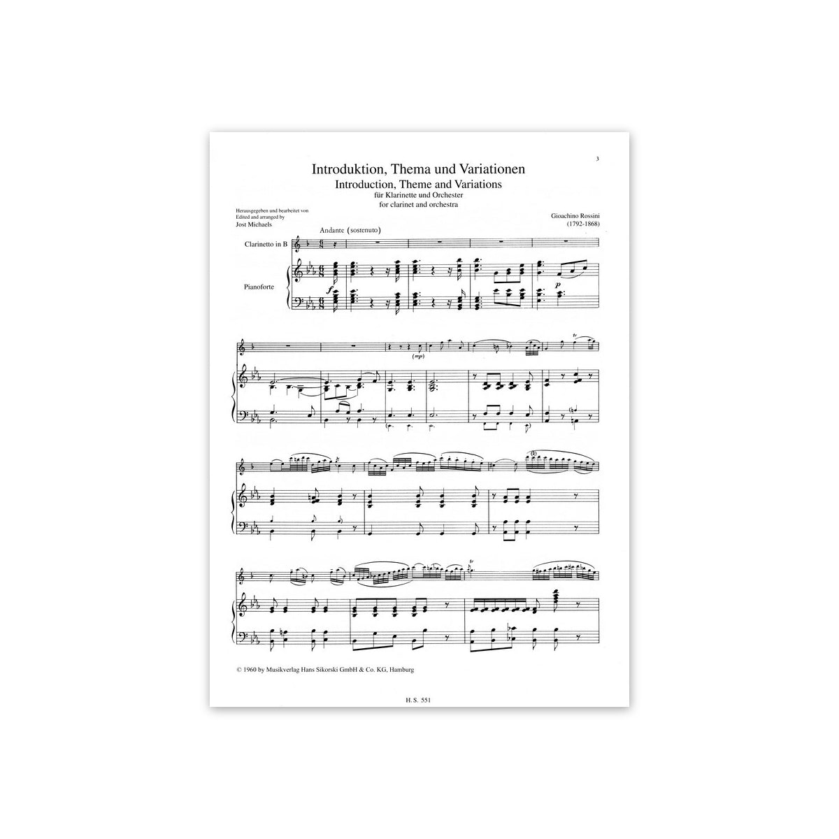 Rossini, Introduktion Thema und Variationen