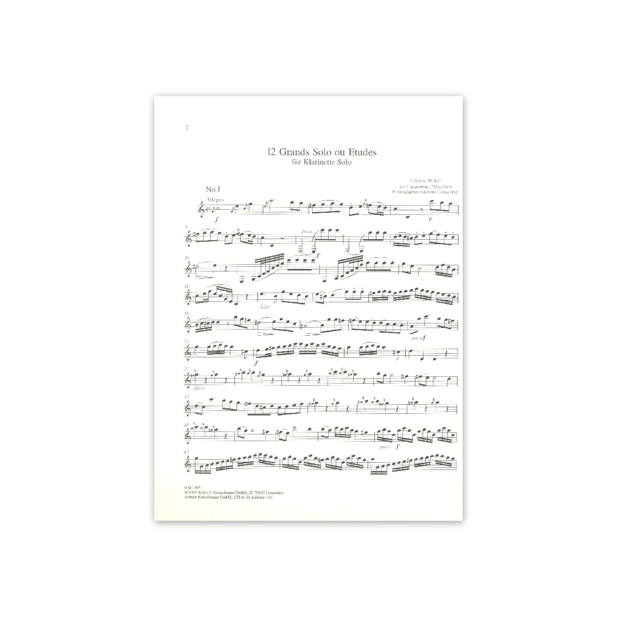 Célèbre, 12 Grands Solos ou etudes