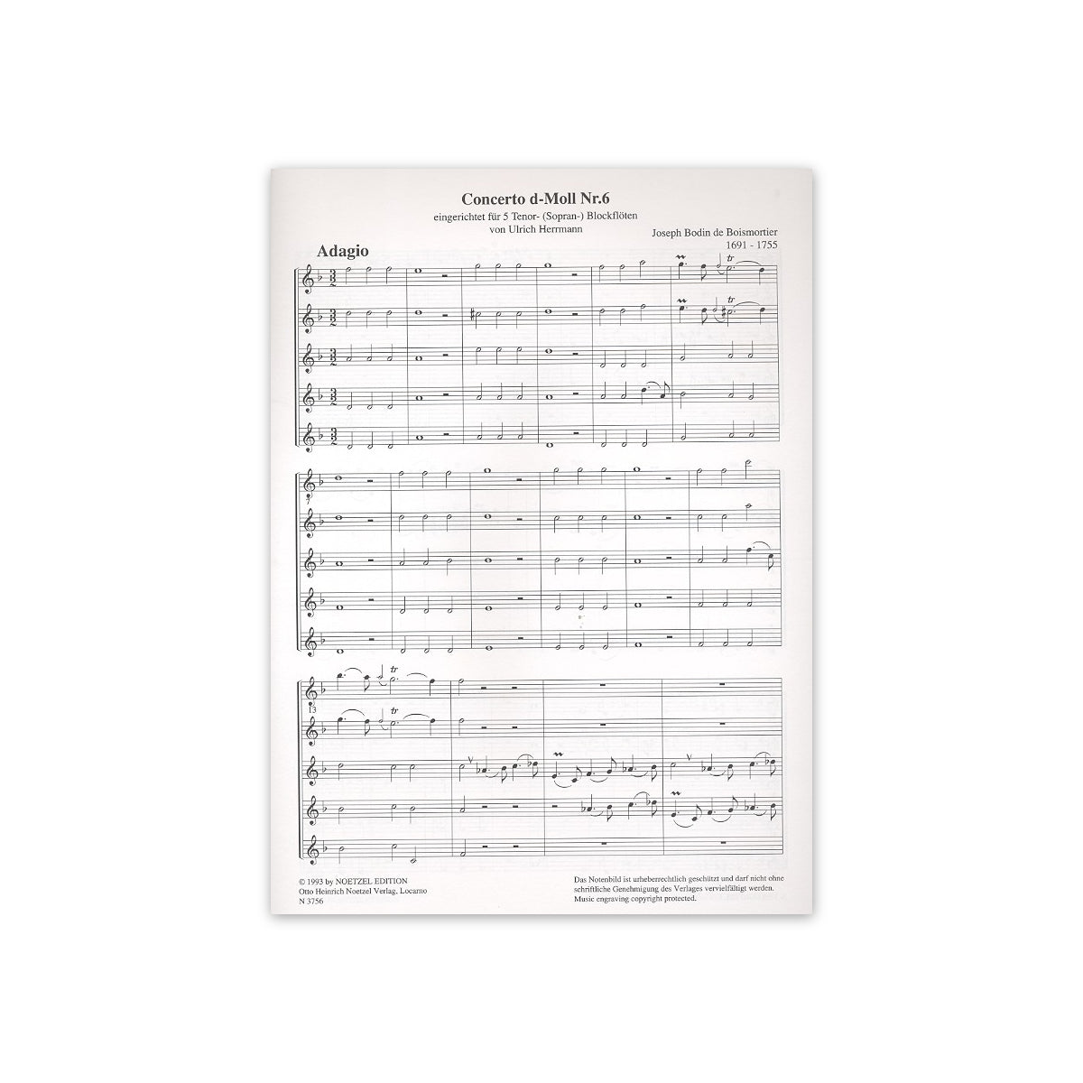 Boismortier, Concerto Nr.6 d-Moll