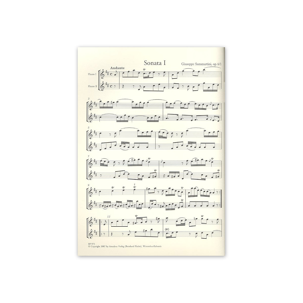 Sammartini, Sechs Sonaten op.6