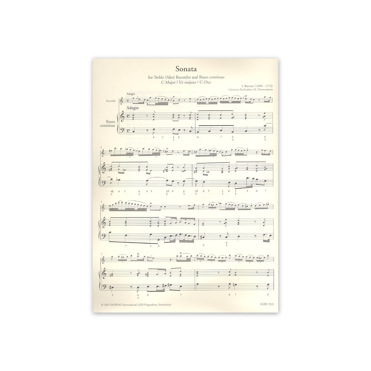 Barsanti, Sonate C-Dur