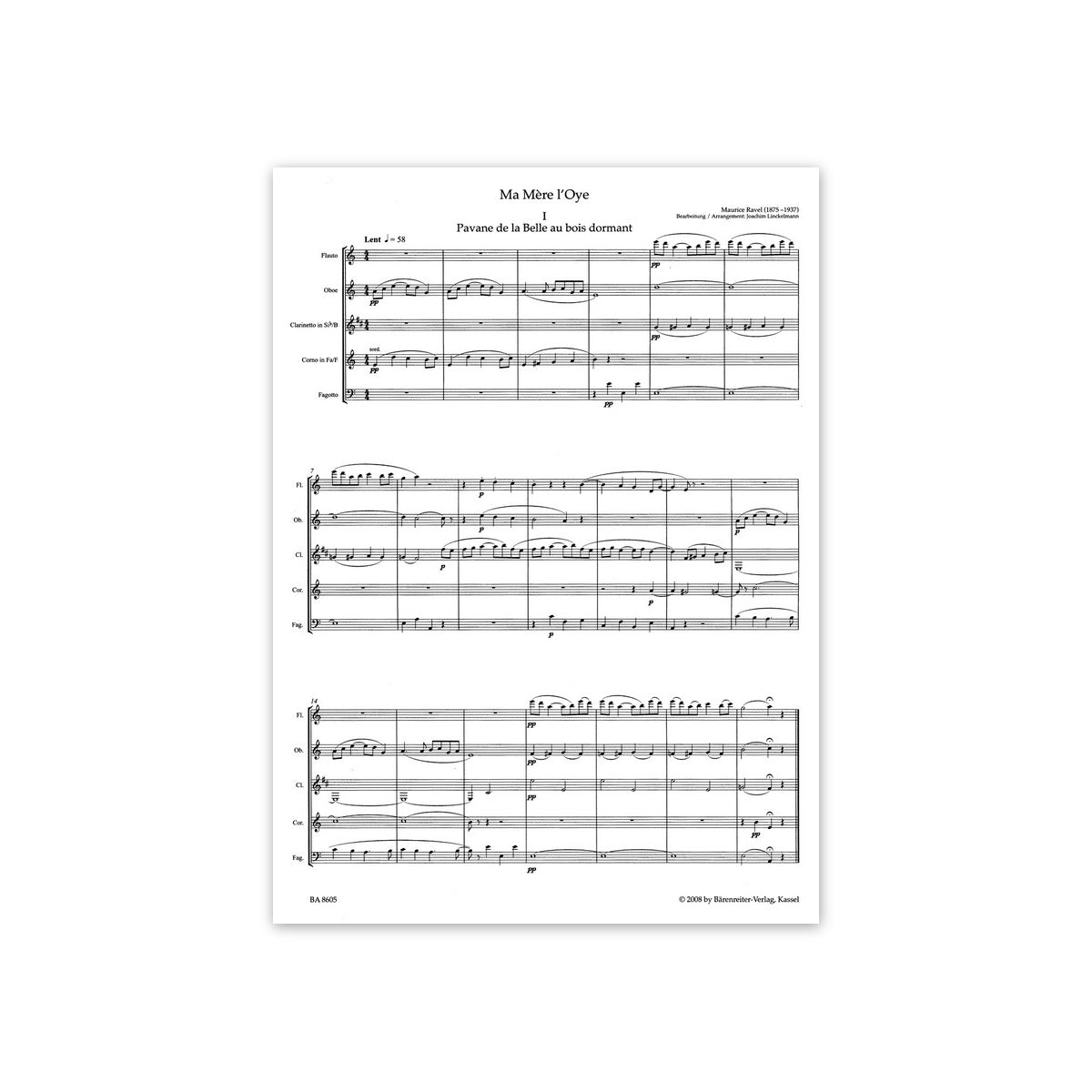 Ravel, Ma Mère l'Oye - für Holzbläserquintett