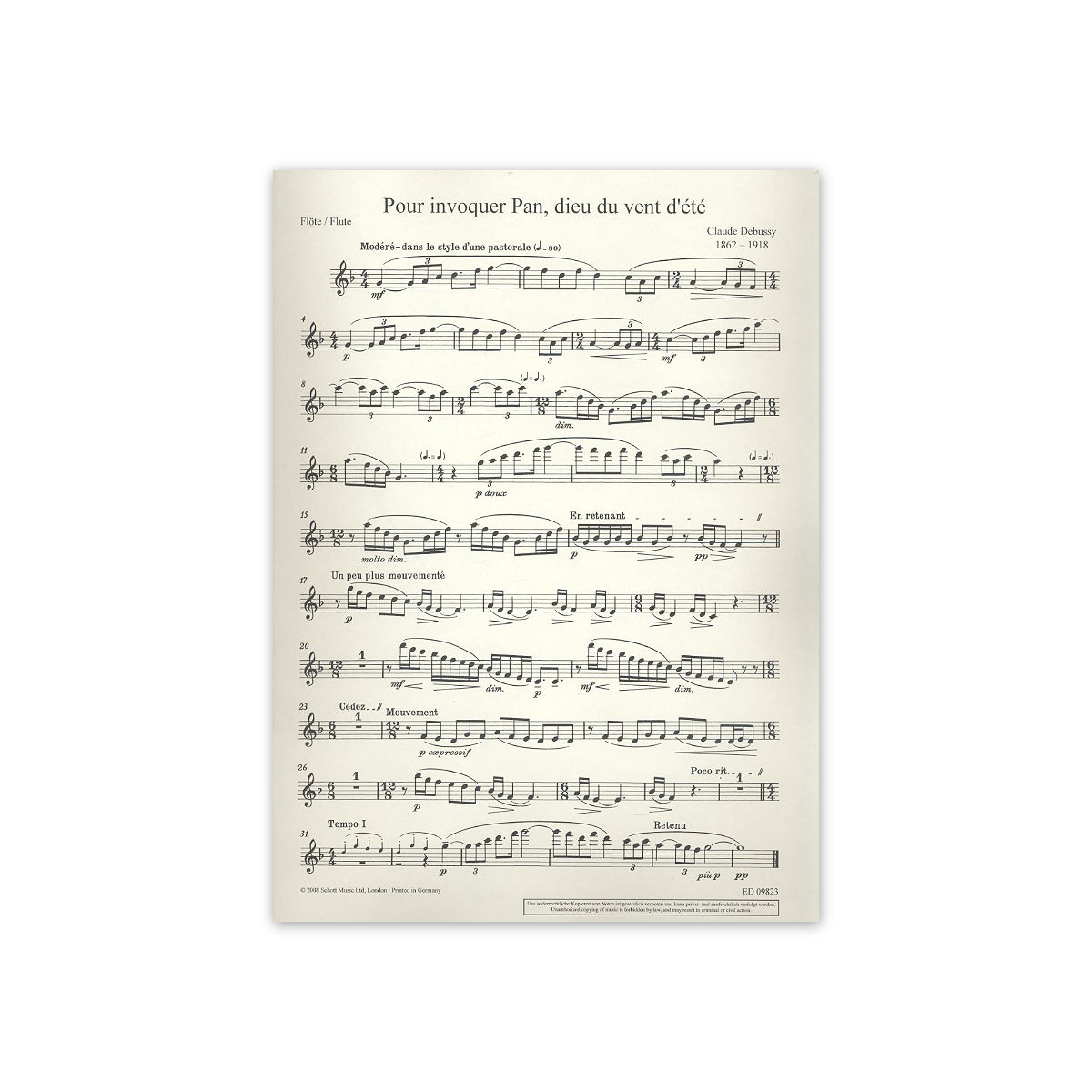Debussy, Pour invoquer Pan,dieu du vent d'été
