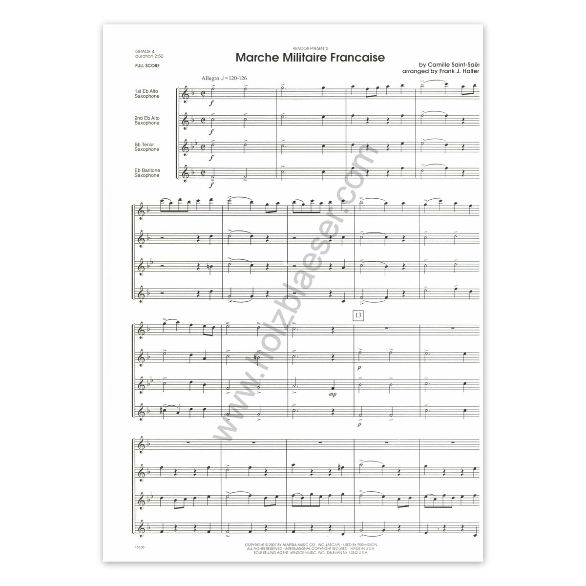 Saint-Saëns, Marche militaire francaise