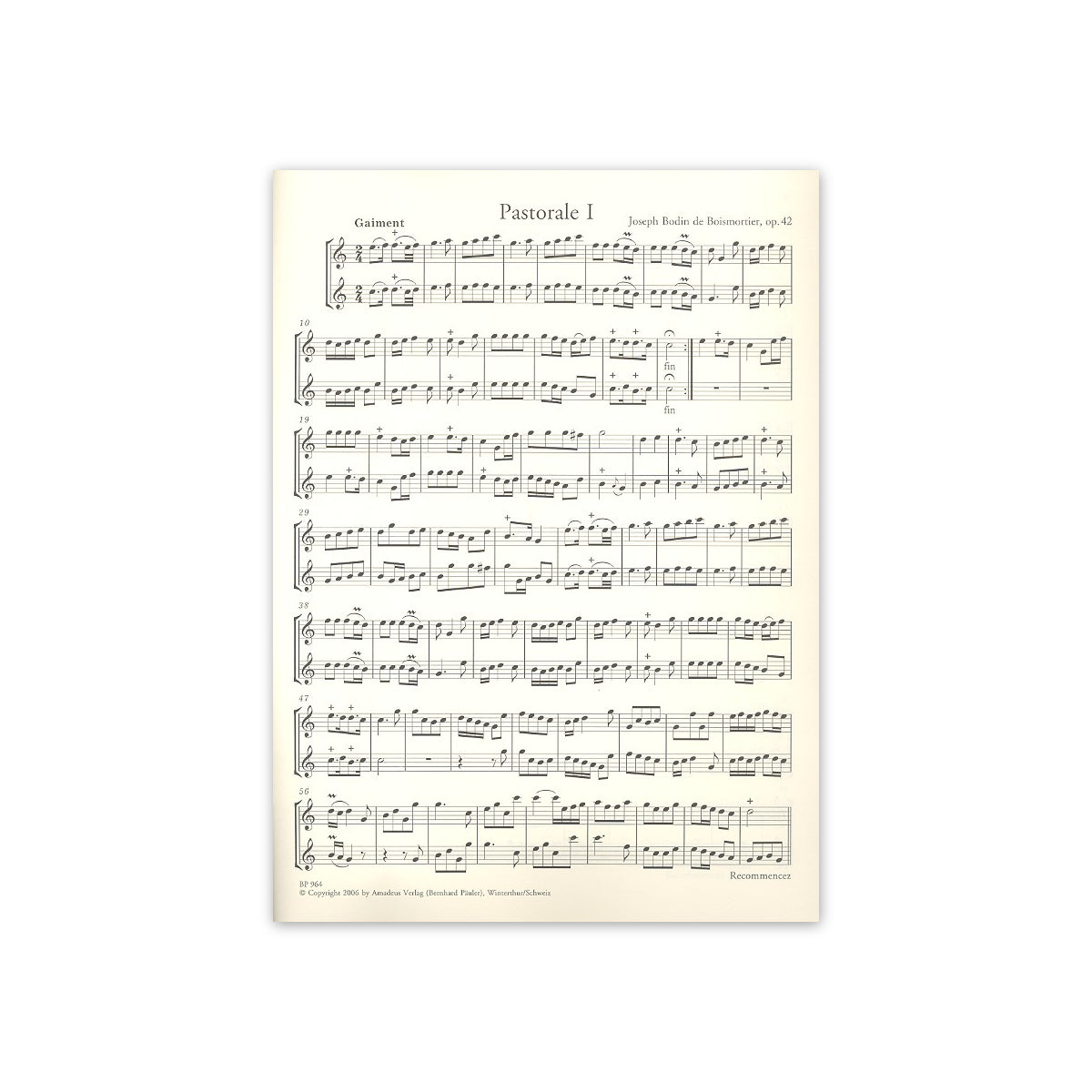 Boismortier, 6 Pastorales op.42