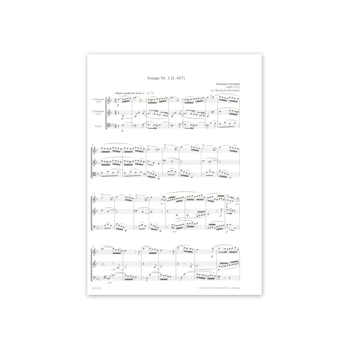 Musik für 2 Klarinetten und Bassklar.(Fagott)
