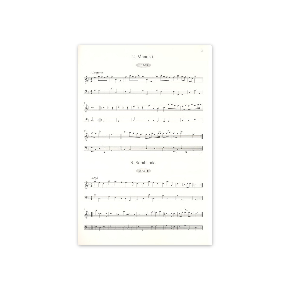 Corelli, Elf Stücke für Altblfl. und Bc.