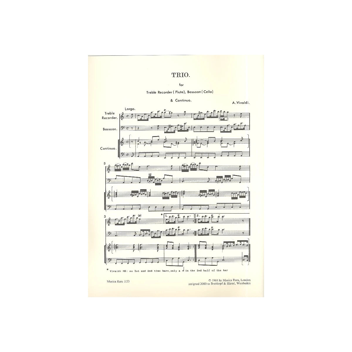 Vivaldi, Trio - Altblfl., Fag & Bc. View 2