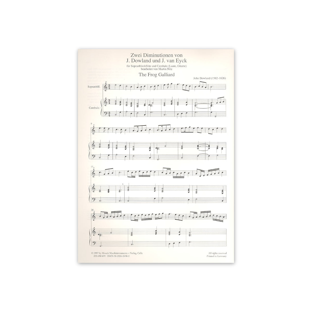Dowland, Diminutionen