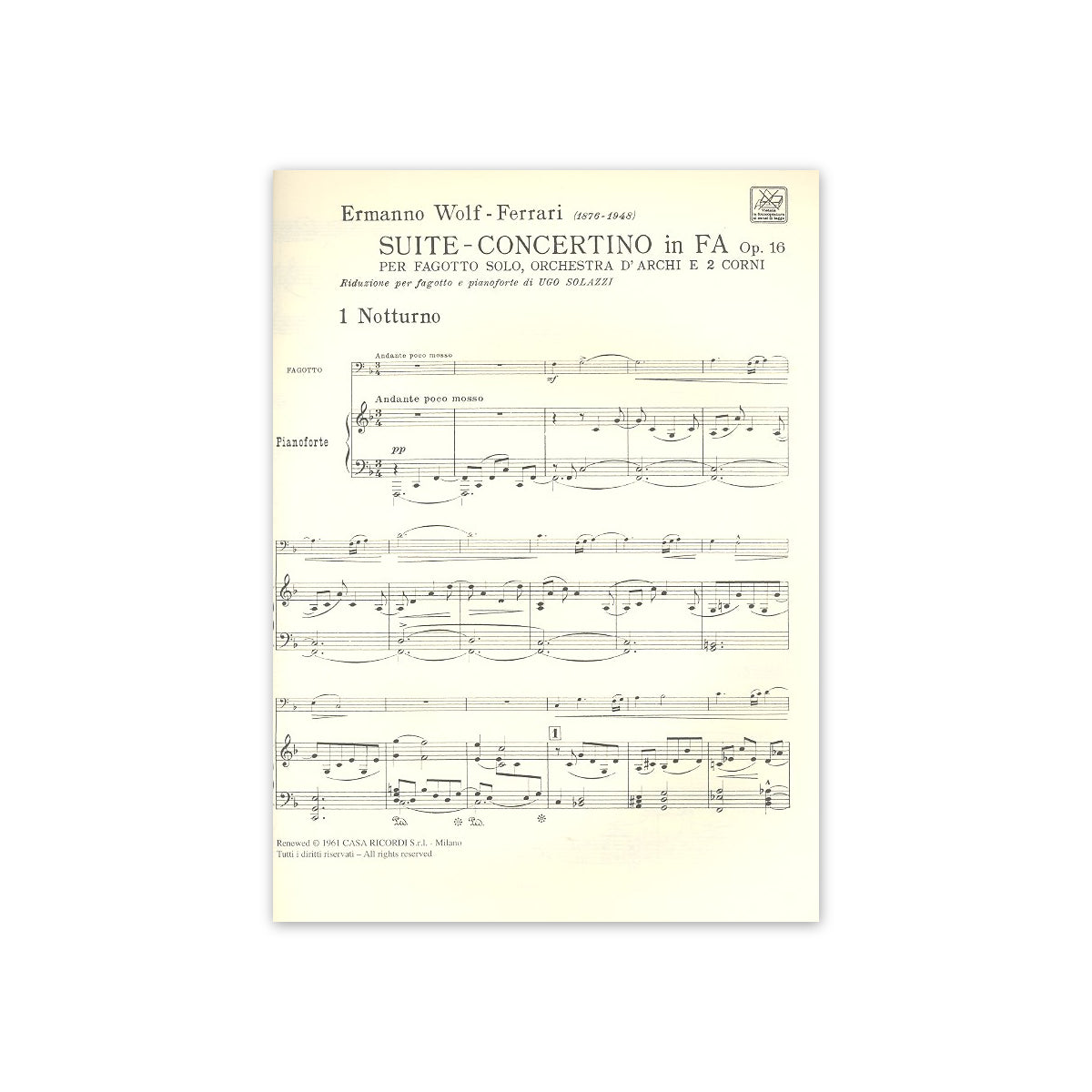 Wolf-Ferrari, Suite-concertino op.16