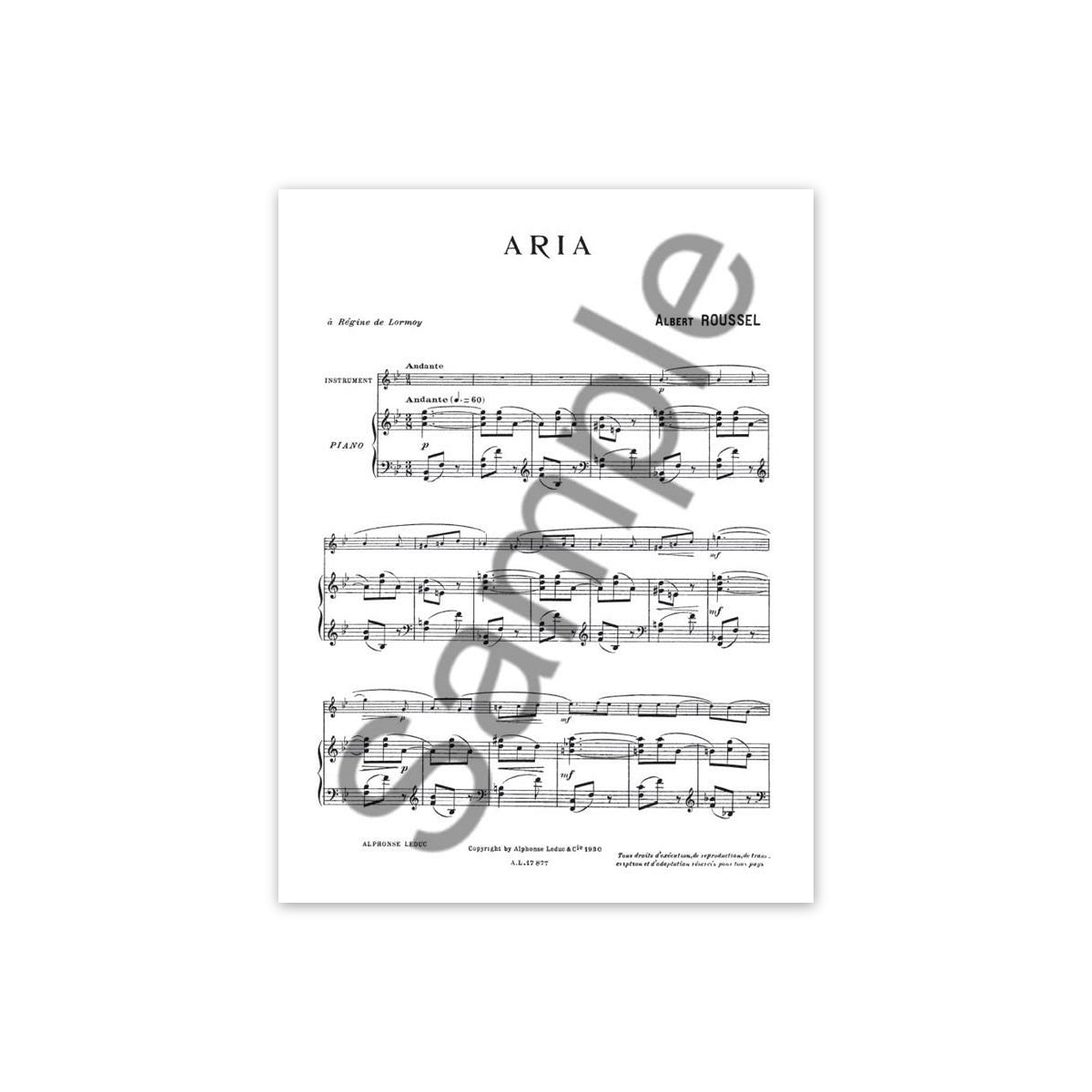 Roussel, Aria