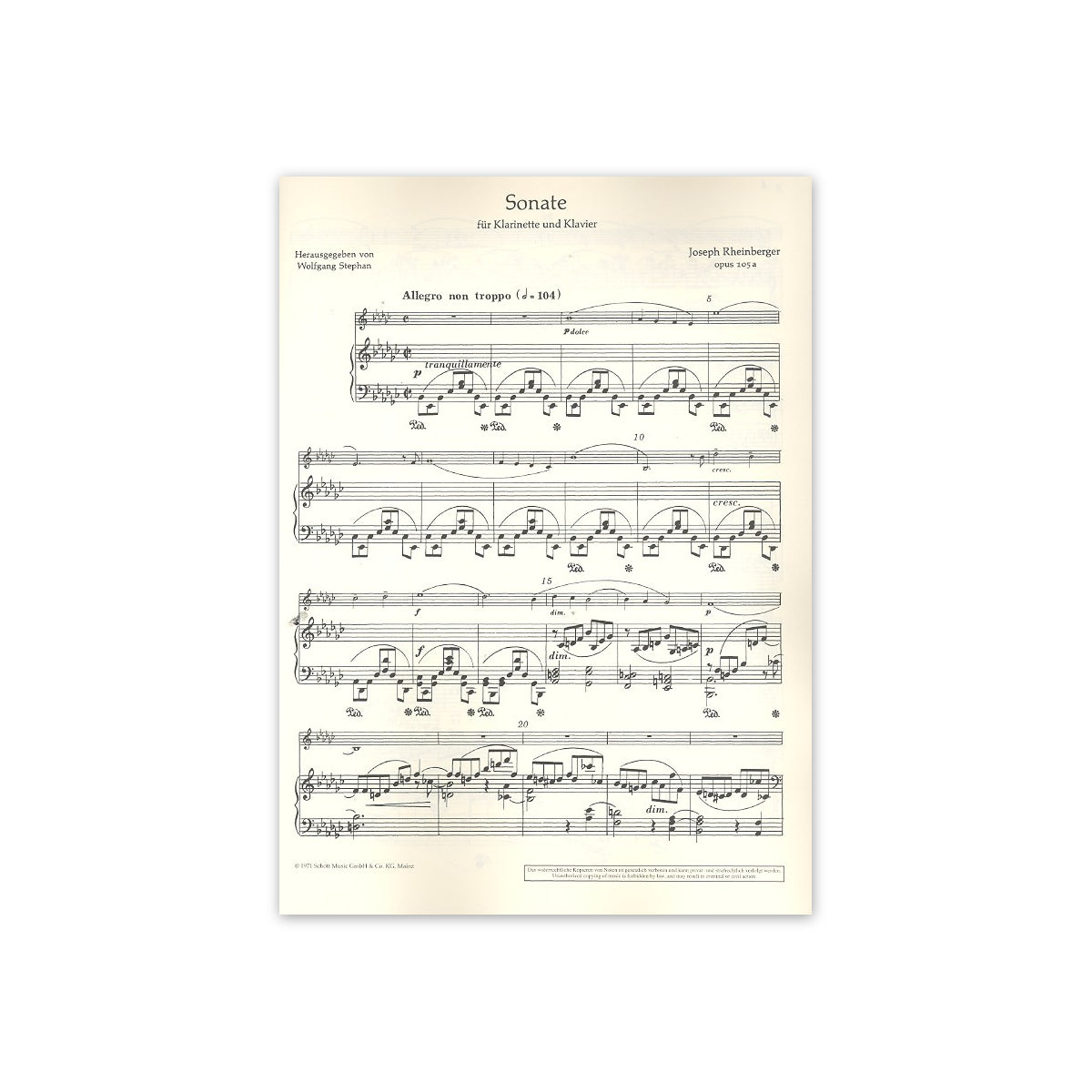 Rheinberger, Sonate op. 105a