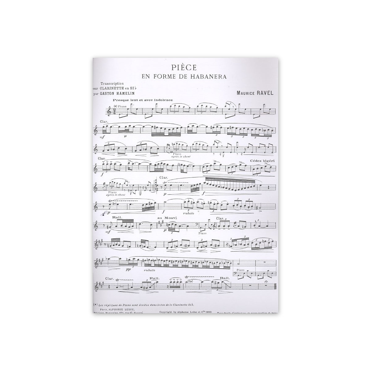 Ravel, Pièce en forme de Habanera