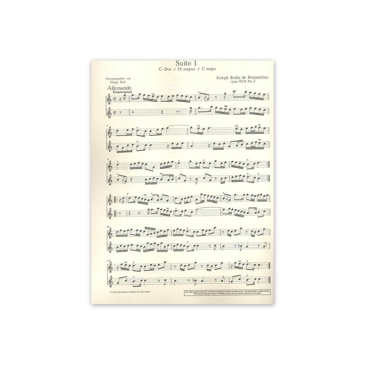 Boismortier, 6 leichte Duette op.17 Bd.1