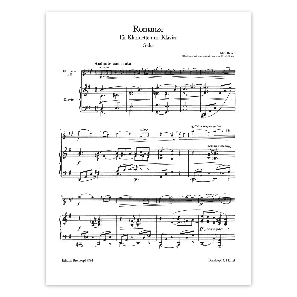 Reger, Romanze G-Dur