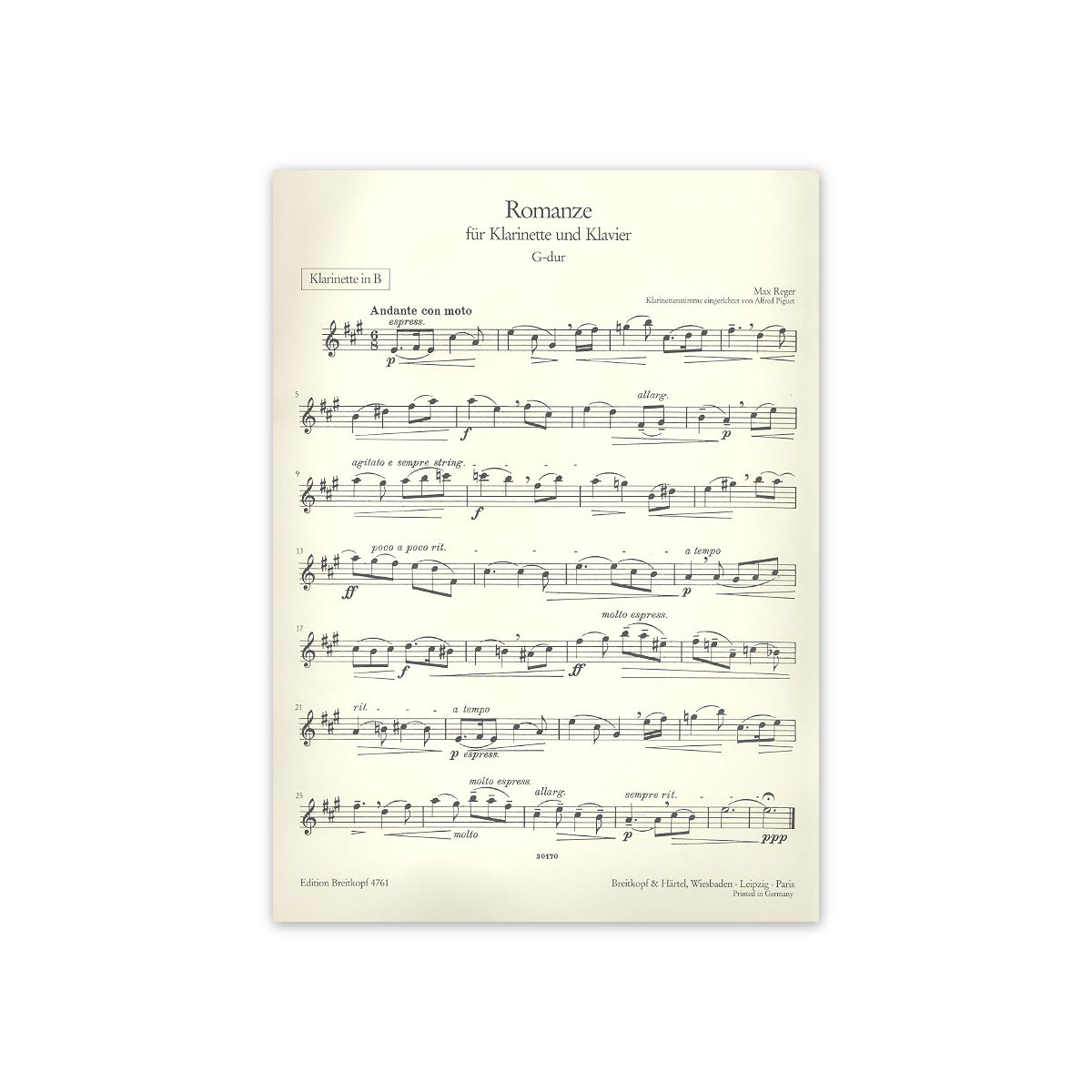 Reger, Romanze G-Dur