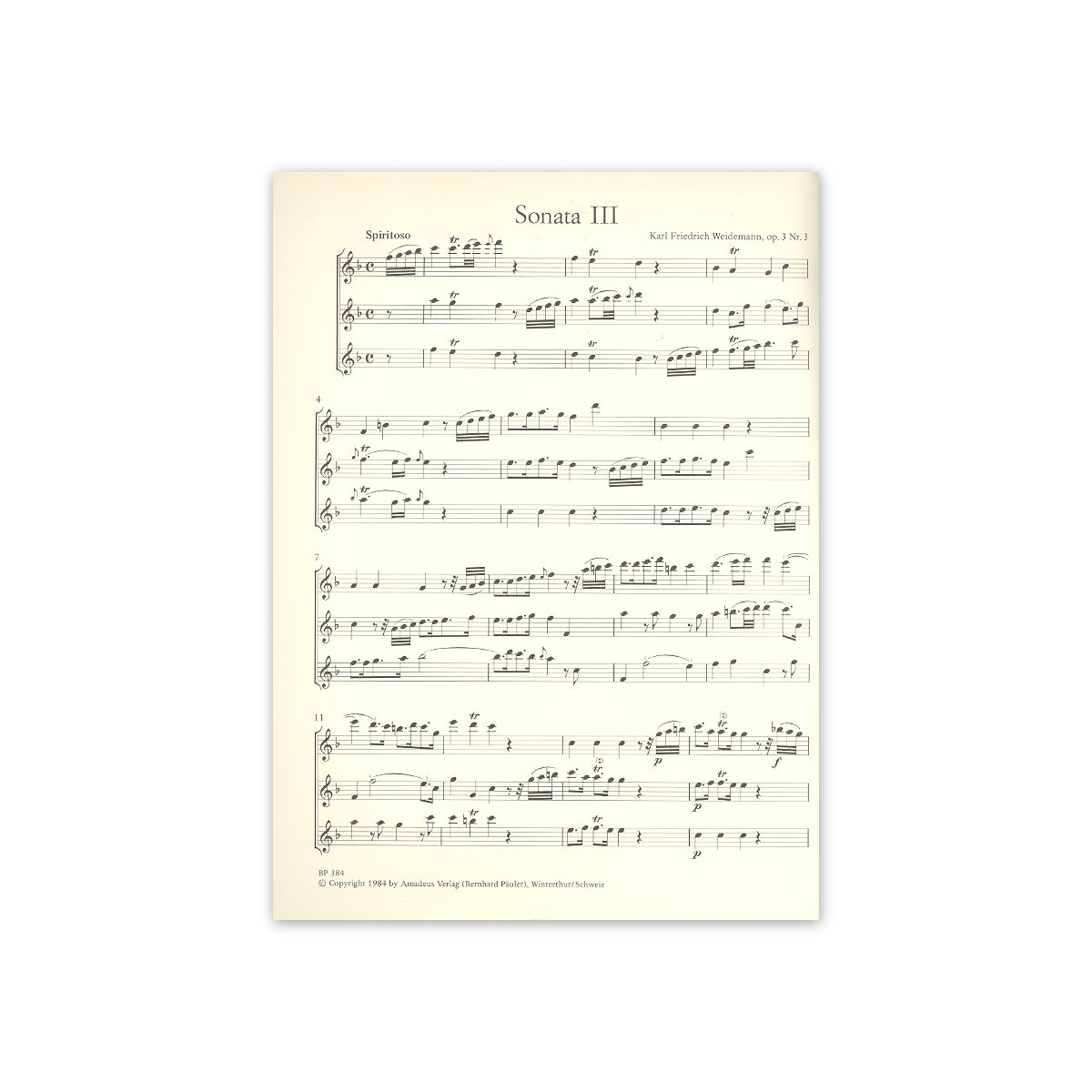 Weidemann, 2 Sonaten op.3/3, 3/6
