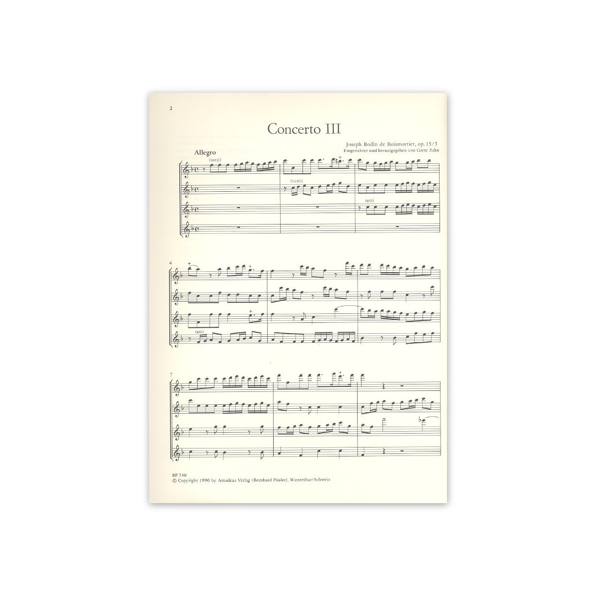 Boismortier, Concerto op.15/3