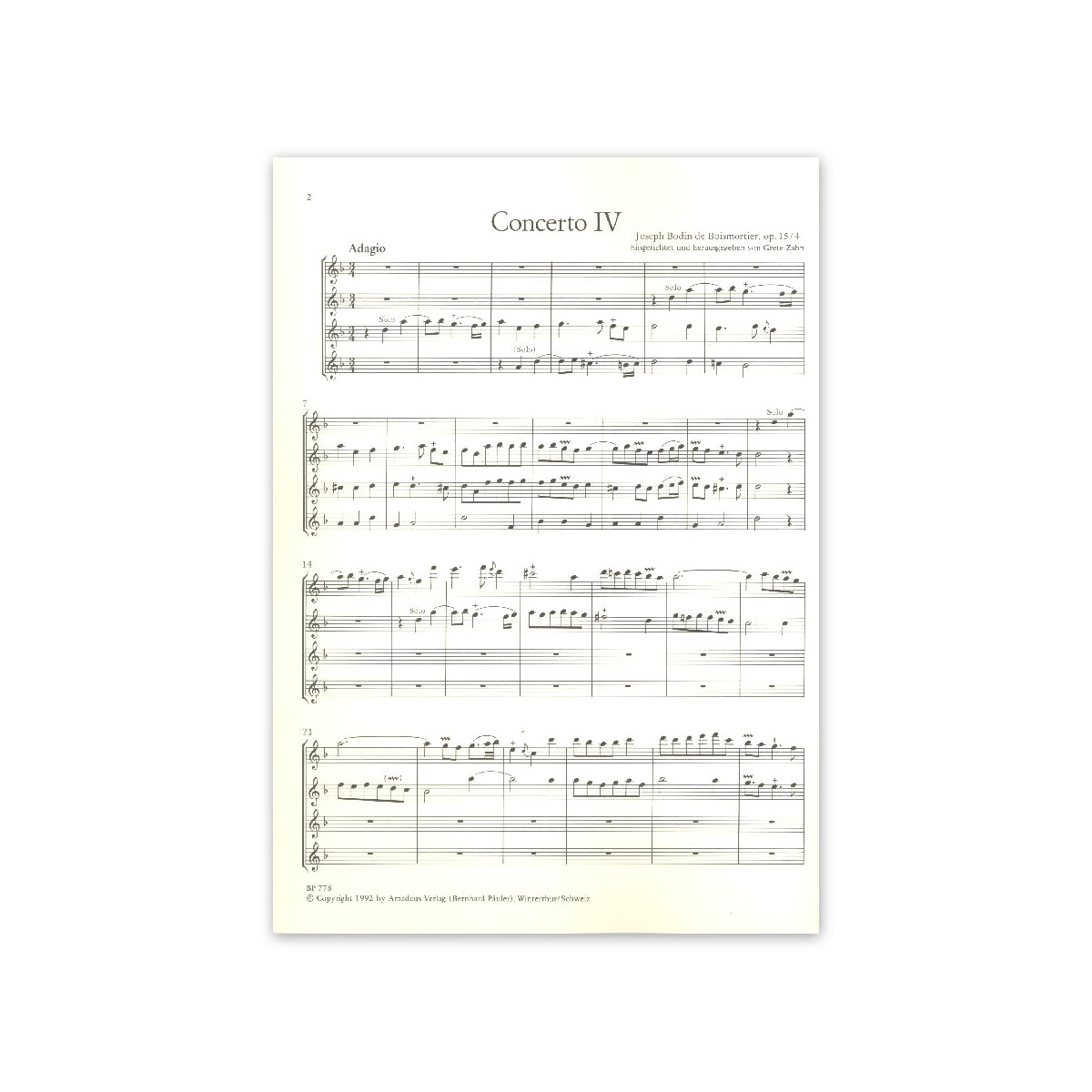 Boismortier, Concerto op.15/4