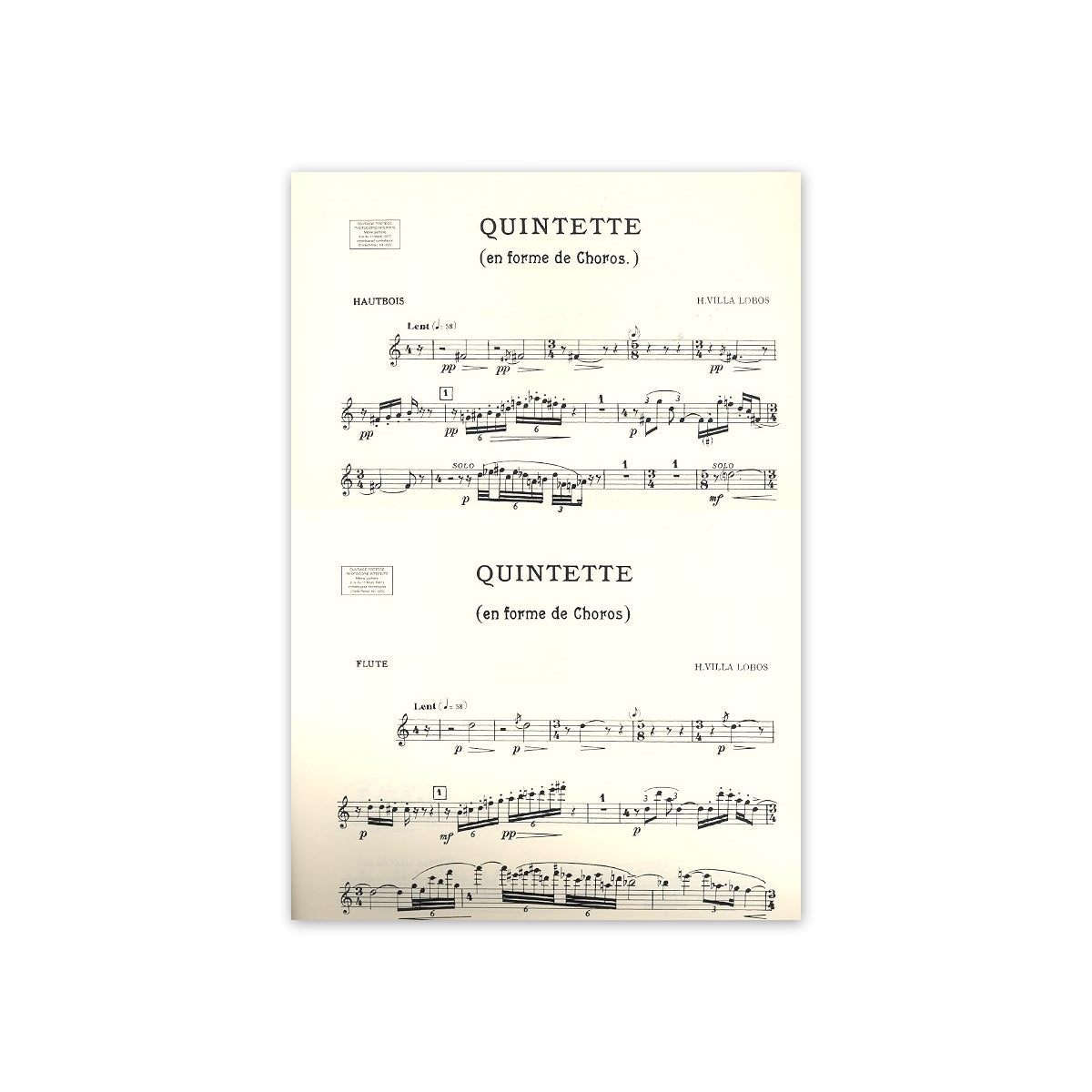 Villa Lobos, Quintette en forme de choros