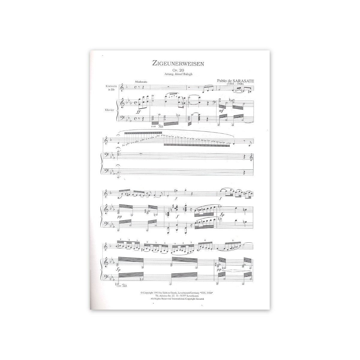 Sarasate, Zigeunerweisen op.20