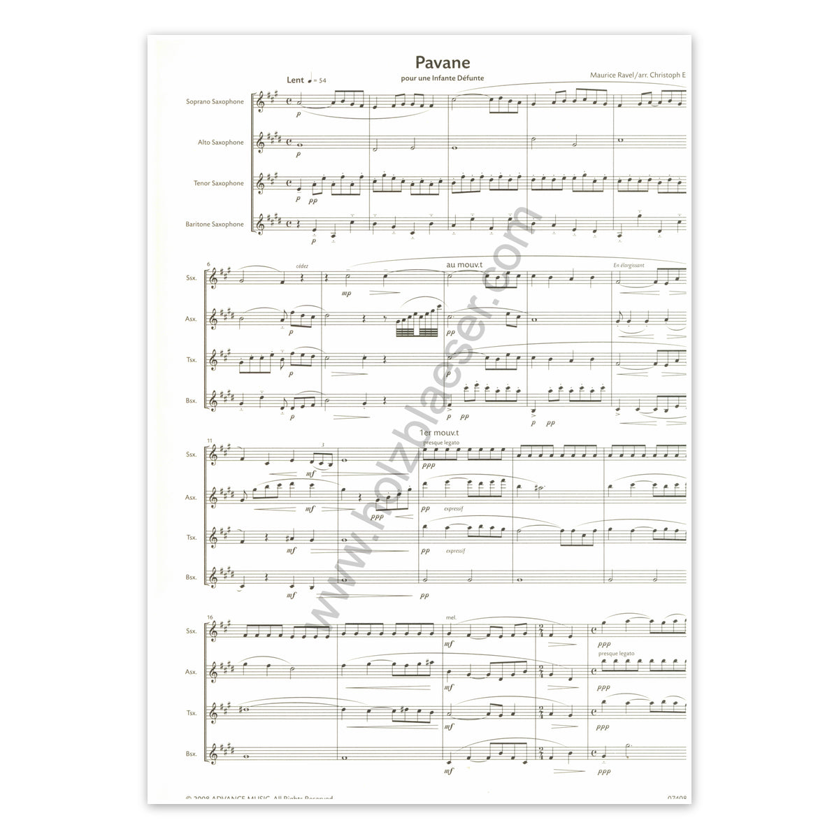 Ravel, Pavane - Arr.: Enzel