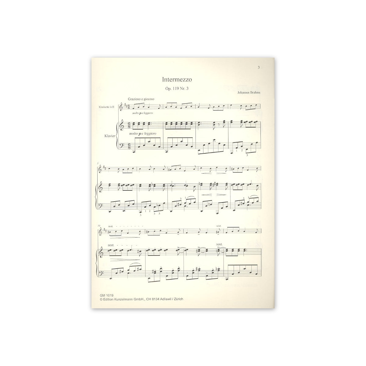 Brahms, Intermezzo op.119 Nr.3