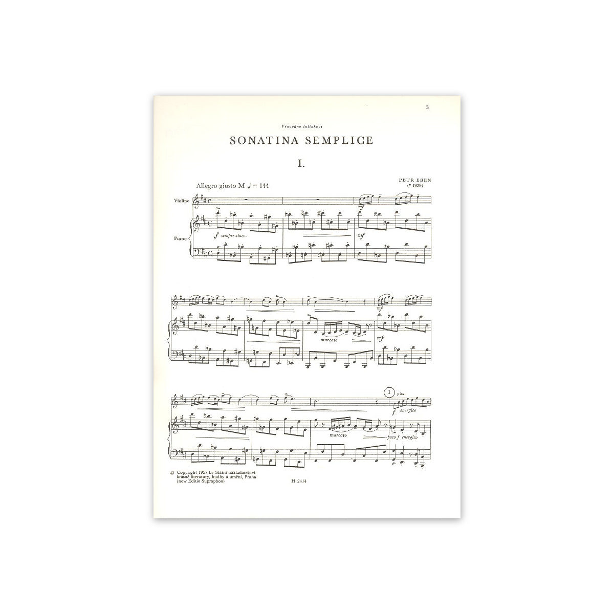 Eben, Sonatina semplice