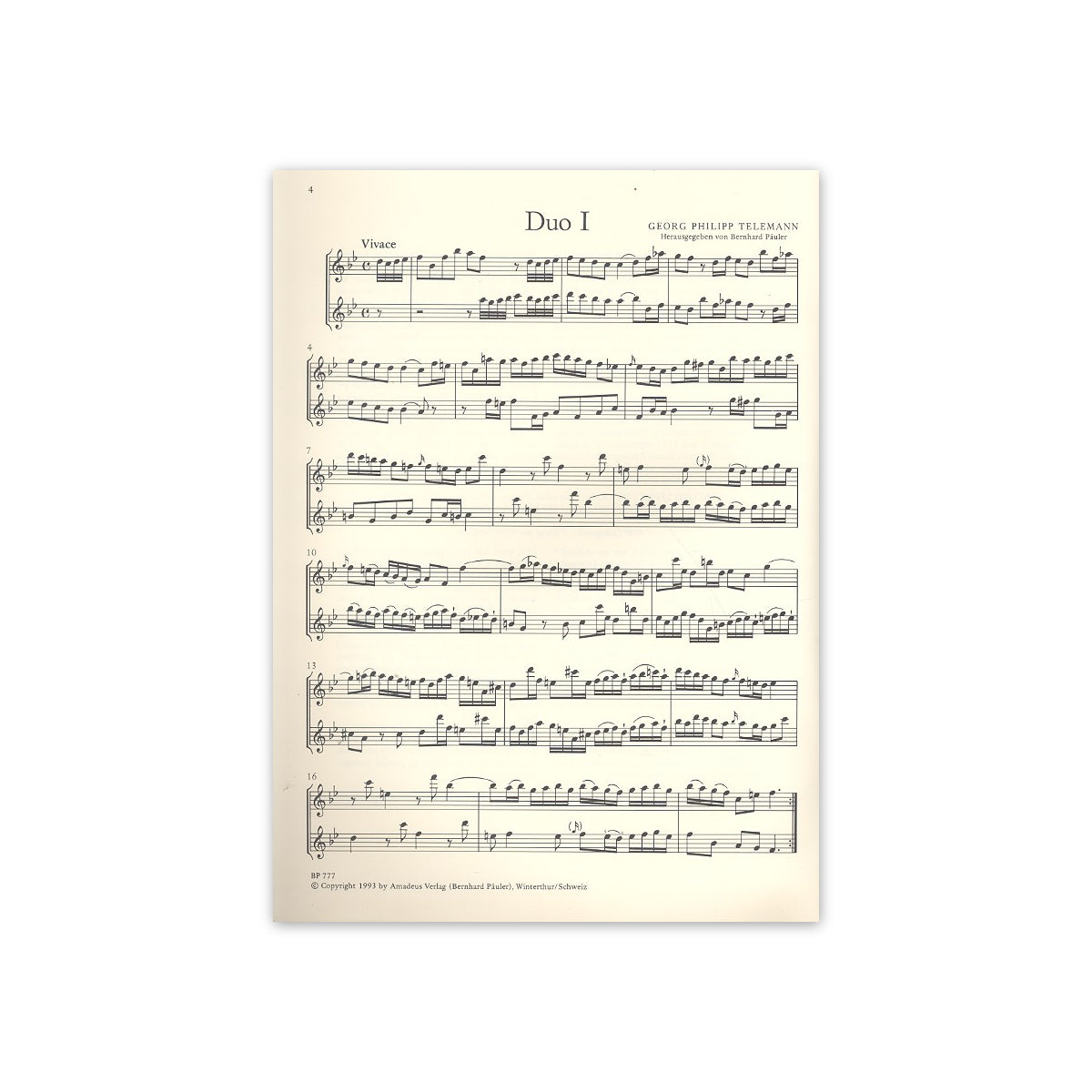 Telemann, 6 Duos