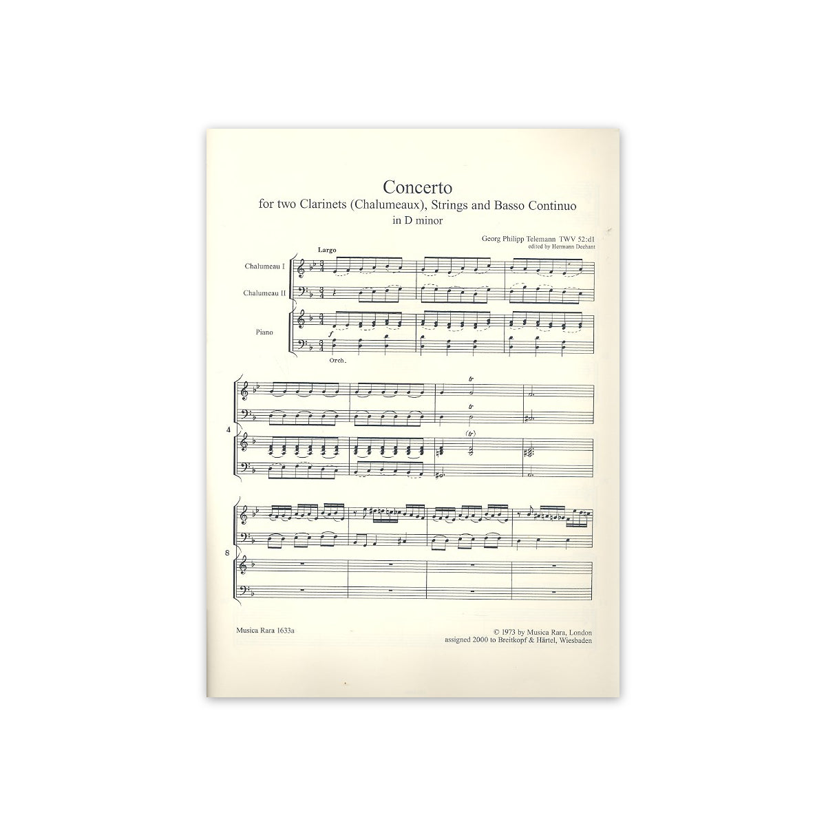 Telemann, Concerto für 2 Klarinetten