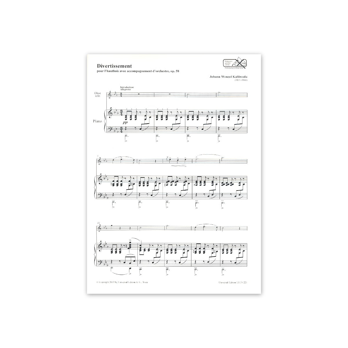 Kalliwoda, Divertissement op.58