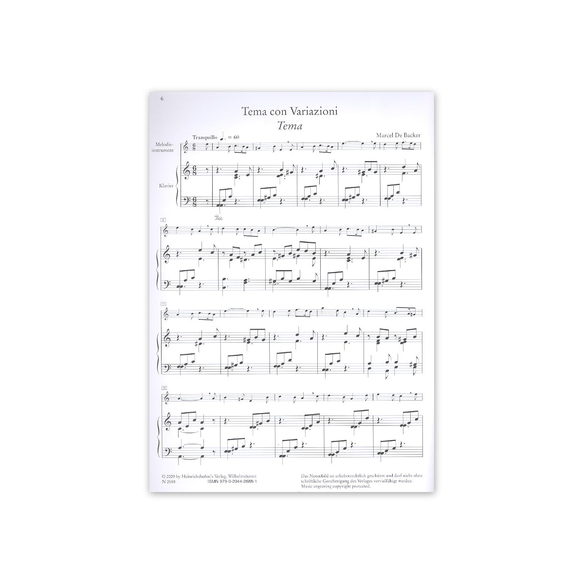 Backer, Musikalische Erzählungen