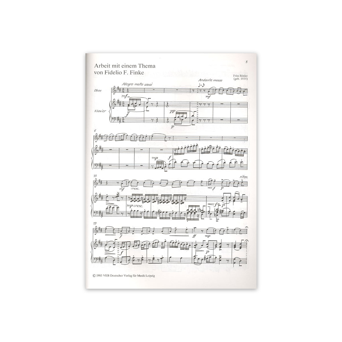 Spielbuch für Oboe