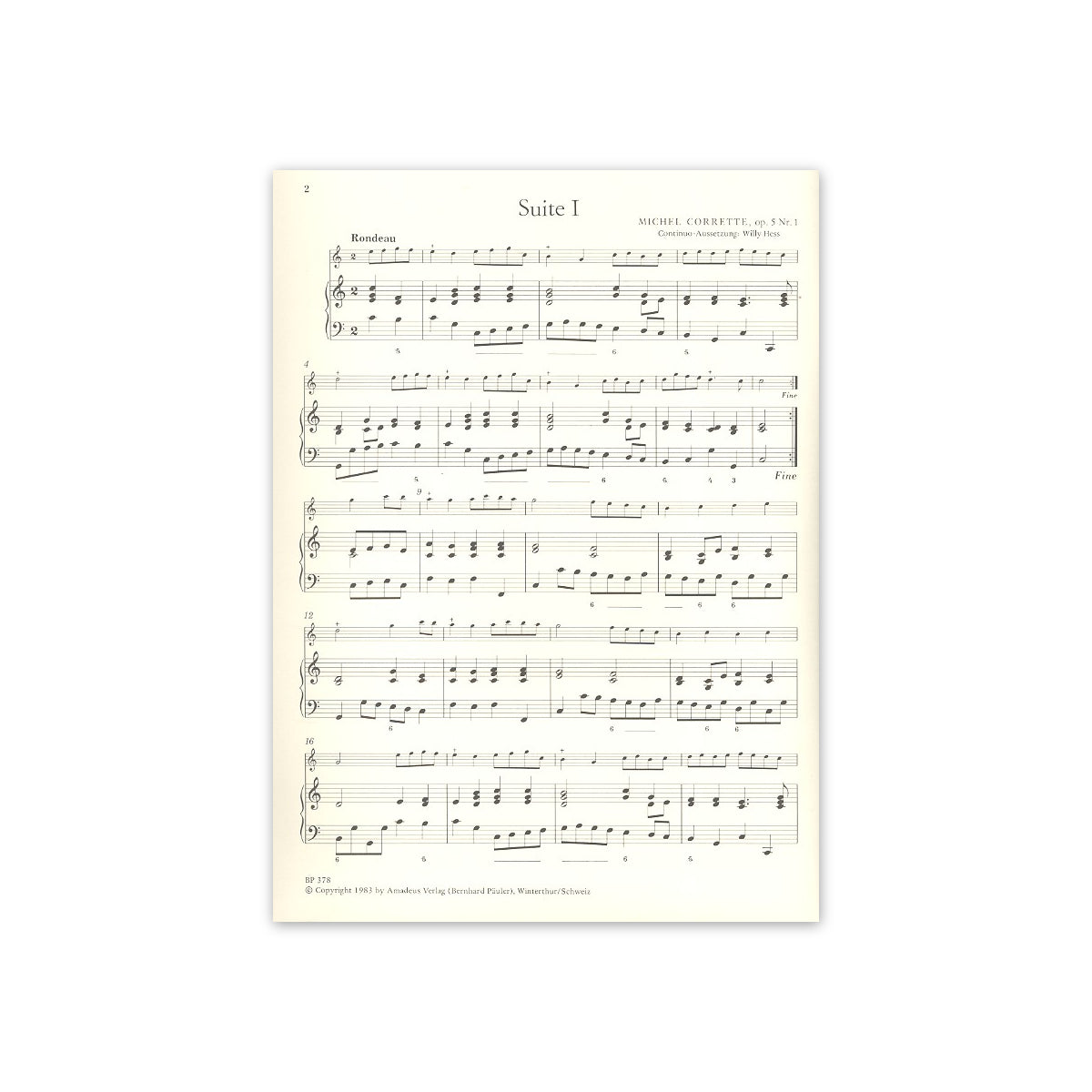 Corrette, Suite C-Dur op.5/1