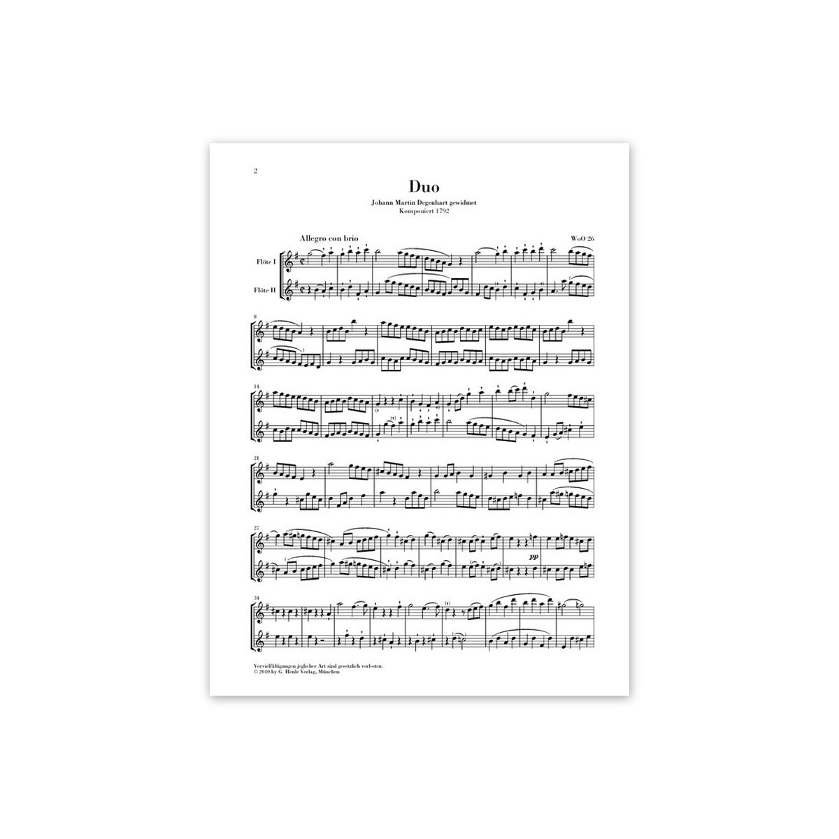 Beethoven, Flötenduo WoO 26