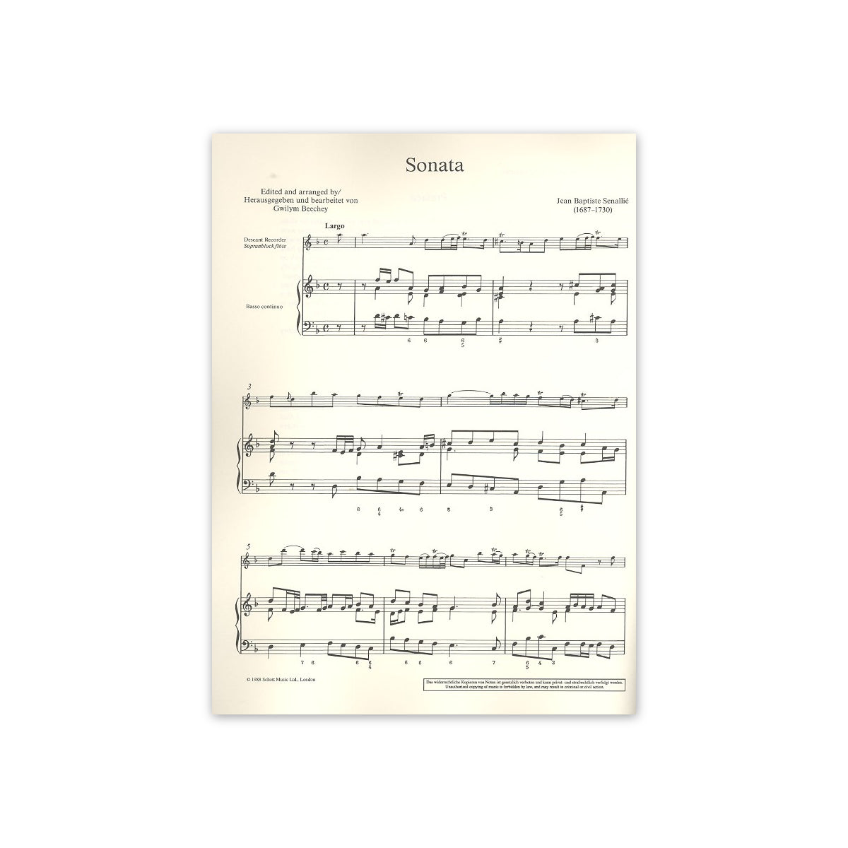 Senaille, Sonate