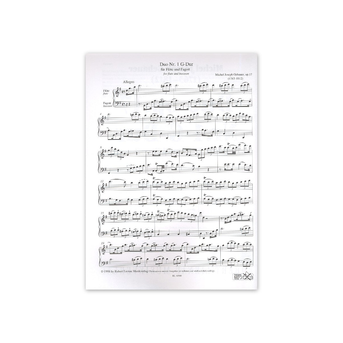 Gebauer, Duo G-Dur op.17 Nr.1